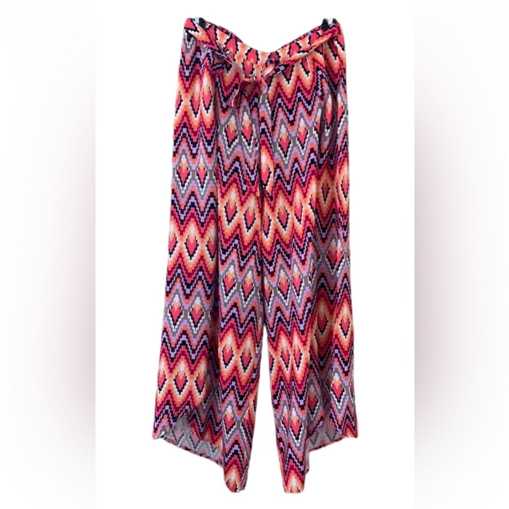 Xhilaration Bright Pink Print Swim/Beach Cover Up Pants NWOT Size S